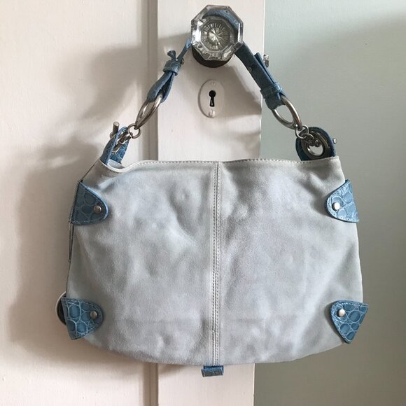 Via Repubblica | Blue Suede Handbag - Picture 4 of 11